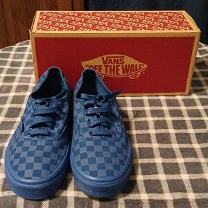 Vans Navy Checkered Lace-Up Sneakers